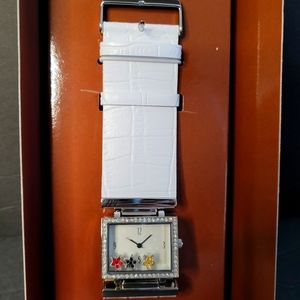 Vintage Disney Watch Genuine Leather White Band From The Disney Store.